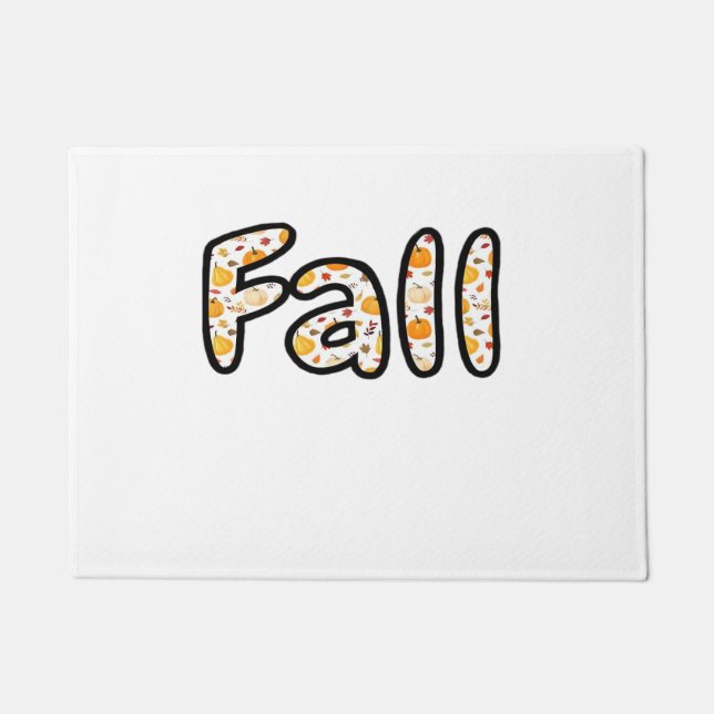 Fall with Pumpkin Background Autumn Season Printab Doormat (Front)