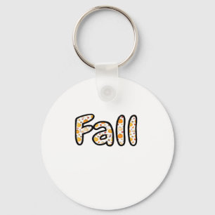 Fall with Pumpkin Background Autumn Season Printab Keychain
