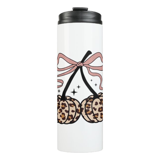 Fall with Pumpkin Background Autumn Season Printab Thermal Tumbler (Front)