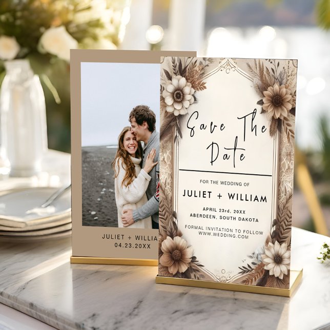Fall Wood Paperie Recycled Paper Wedding Save The Date (Creator Uploaded)