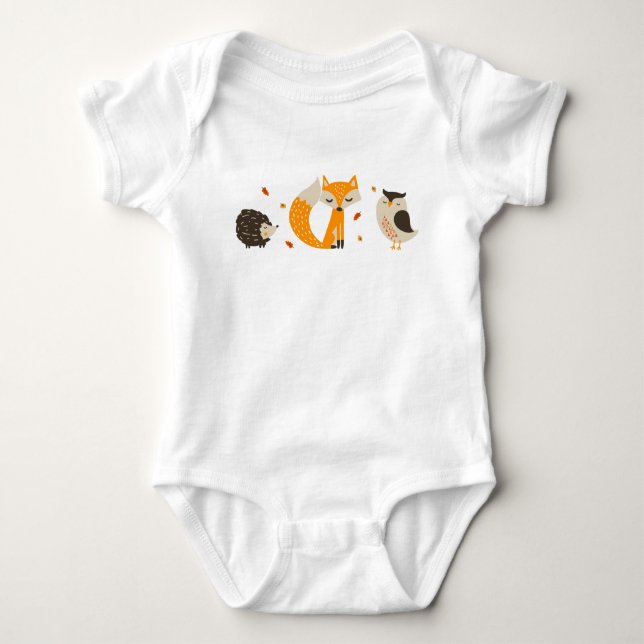 Fall Woodland Animal Bodysuit (Front)