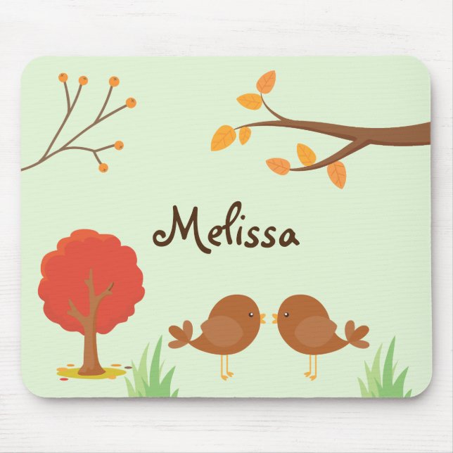 Fall Woodland Animal Delight Mouse Pad (Front)