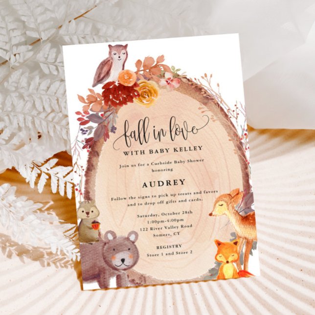 Fall Woodland Animals, Curbside Baby Shower Invitation (Creator Uploaded)