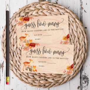 Fall Woodland Animals Guess How Many Game Card