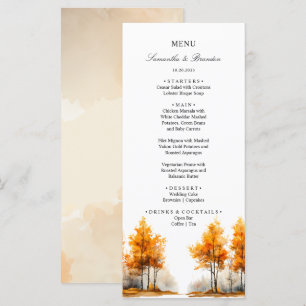 Fall Woodland, Autumn Forest Wedding Menu