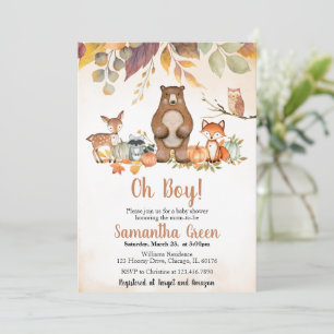 Fall Woodland Baby Shower Invitation