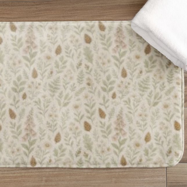 Fall Woodland Botanical Pattern | Autumn Dreams Bath Mat (Creator Uploaded)