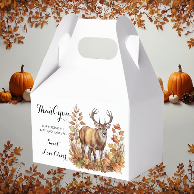 Fall Woodland Deer Animal Forest Baby Shower  Favor Box (Creator Uploaded)