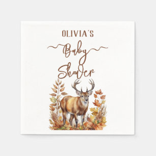 Fall Woodland Deer Baby Shower  Napkin