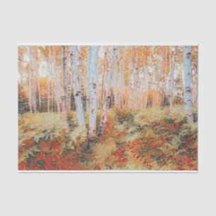 Fall Woodland Fern Forest Birch Trees Tissue Paper