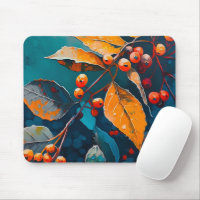 Fall woodland leaves. Nature autumn floral berry