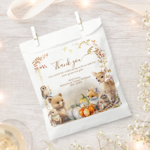 Fall Woodland Little Pumpkin Baby Shower Favour Bag
