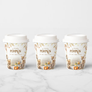 Fall Woodland Little Pumpkin Baby Shower Paper Cups