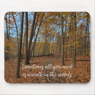 Fall woods mousepad