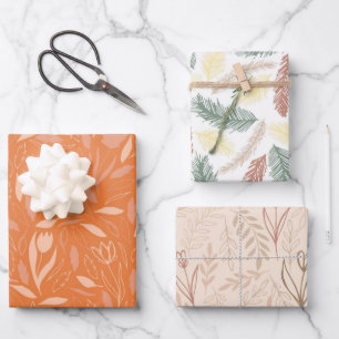 Fall Wrapping Paper Flat Sheet Set of 3