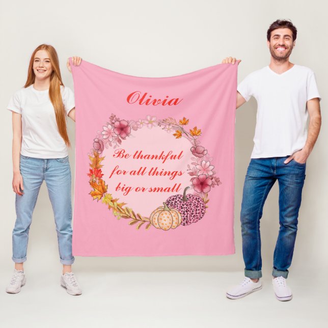 Fall Wreath Quote  Fleece Blanket (In Situ)