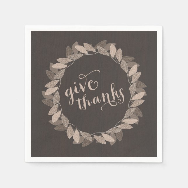 Fall Wreath | Thanksgiving Paper Napkins (Front)