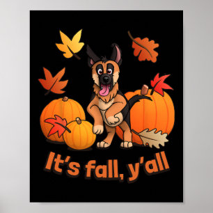 Fall Yall German Shepherd Puppy Poster