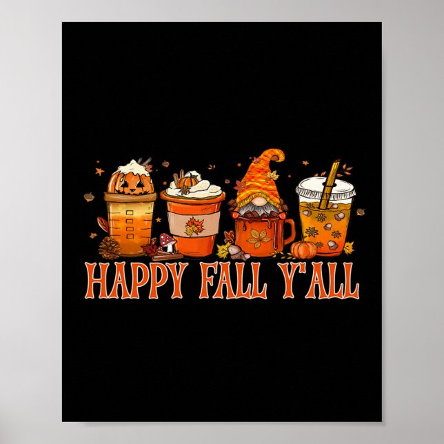 Fall Y'all Gnome Halloween  Poster (Front)