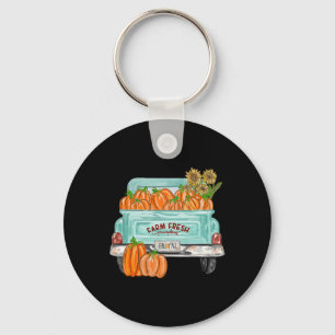 Fall Y'all Truck Pumpkin Sunflower Autumn Fall Tha Keychain