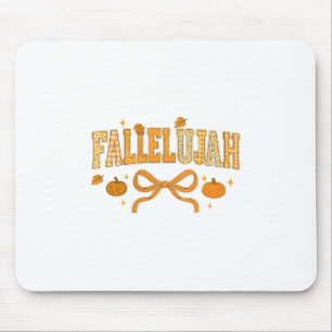 Fallelujah Fall Autumn Leaves Womens Cute Distress Mouse Pad
