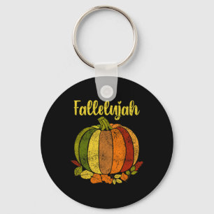 Fallelujah Fall Pumpkin Retro Distressed Autumn Ha Keychain