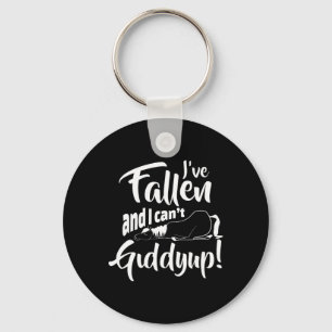 Fallen And I Cant Giddy Up Funny Horseback Riding  Keychain