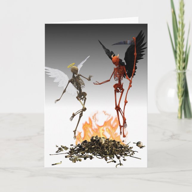 Fallen Angel Demon Devil Halloween Card (Front)
