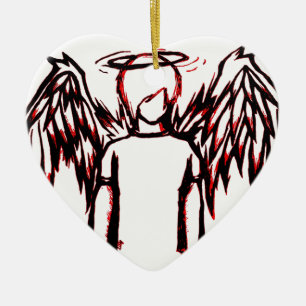 Fallen Angel red Ceramic Ornament