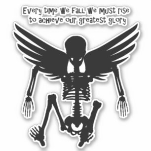 Fallen Angel Skeleton silhouette Quotes Wisdom Art