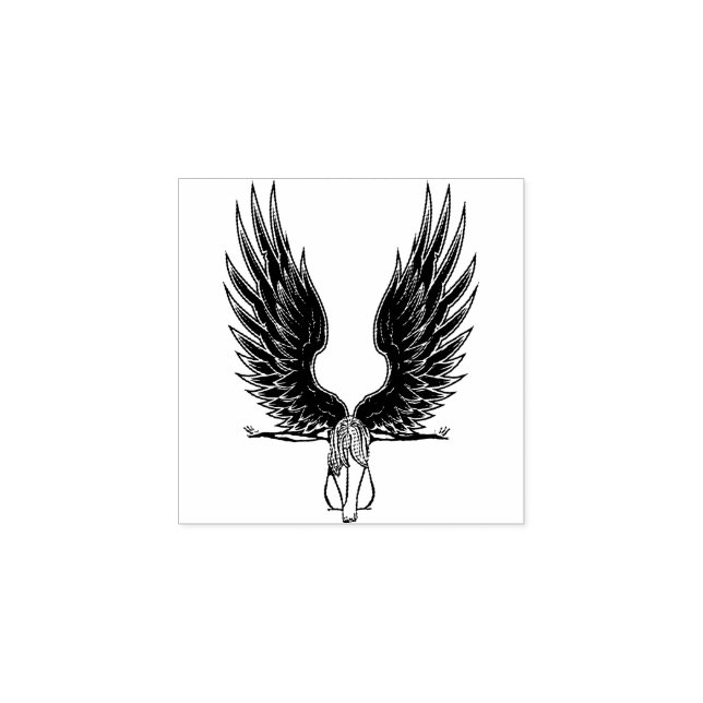 Fallen Angel Woman Original Art Rubber Stamp (Imprint)