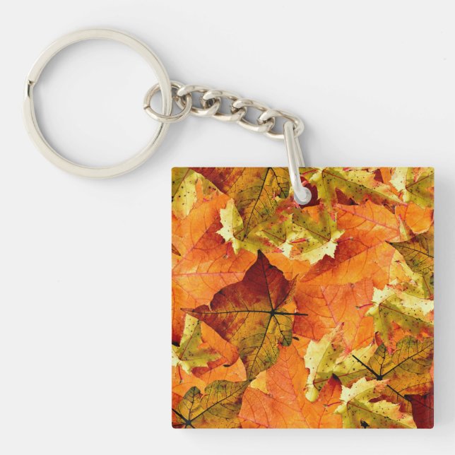 Fallen Autumn Leaves Keychain (Front)