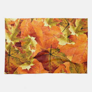 Fallen Autumn Leaves Kitchen Towel