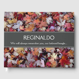 Fallen Autumn Leaves Pet Memorial livre d'invité