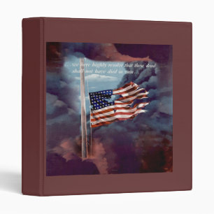 Fallen But Not Forgotten Smoke and Torn Flag Binder
