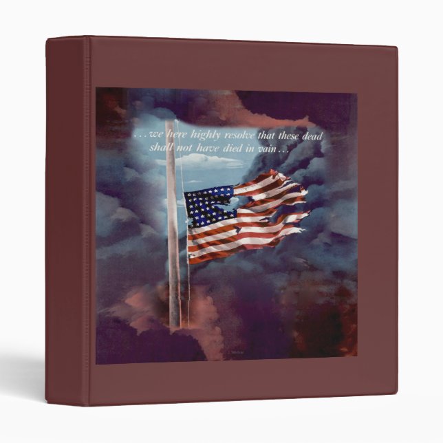 Fallen But Not Forgotten Smoke and Torn Flag Binder (Front/Spine)