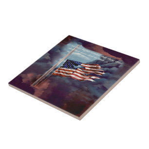Fallen But Not Forgotten Smoke and Torn Flag Tile