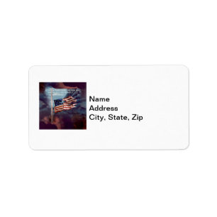 Fallen But Not Forgotten Smoke Torn Flag Address Label