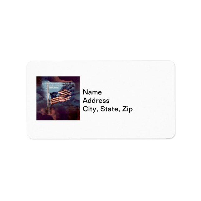 Fallen But Not Forgotten Smoke Torn Flag Address Label (Front)