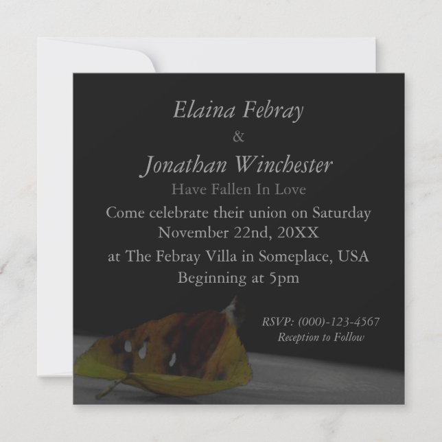 Fallen Leaf Autumn Wedding Invitation (Front)