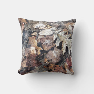 Fallen Leaves Autumn Winter Watercolor Art Throw Pillow