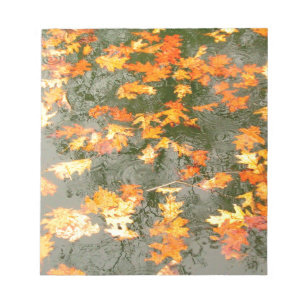 fallen leaves in rain notepad