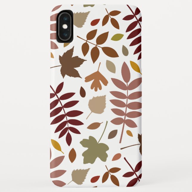 Fallen Leaves Lg Pattern Fall Colours on White Case-Mate iPhone Case (Back)