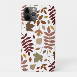 Fallen Leaves Lg Pattern Fall Colours on White iPhone 11 Pro Case