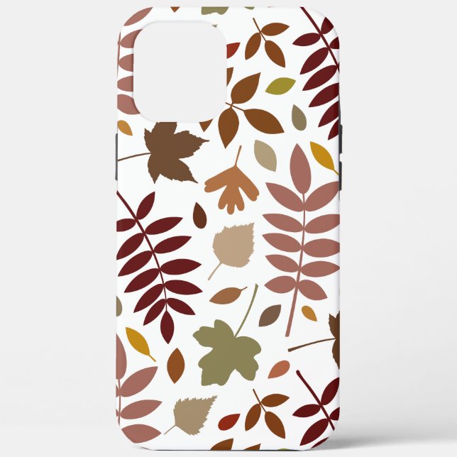 Fallen Leaves Lg Pattern Fall Colours on White Case-Mate iPhone Case (Back)