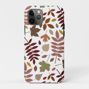 Fallen Leaves Lg Pattern Fall Colours on White iPhone 11 Pro Case