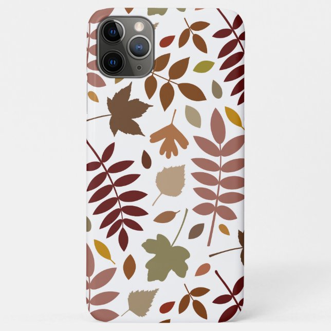 Fallen Leaves Lg Pattern Fall Colours on White Case-Mate iPhone Case (Back)