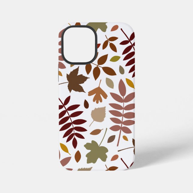 Fallen Leaves Lg Pattern Fall Colours on White iPhone Case (Back)