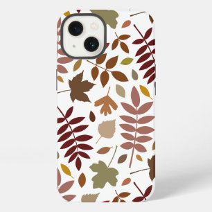 Fallen Leaves Lg Pattern Fall Colours on White iPhone 13 Case