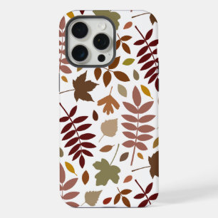 Fallen Leaves Lg Pattern Fall Colours on White iPhone 15 Pro Max Case